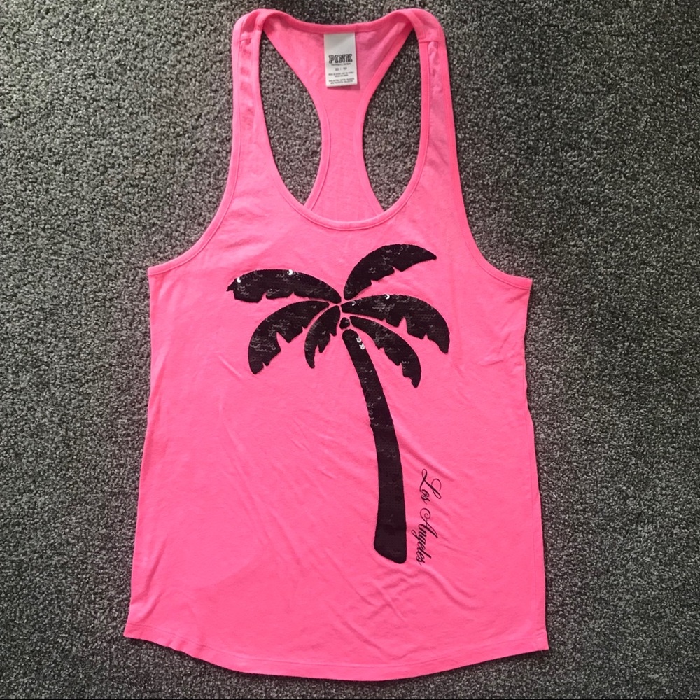 Neon pink VS PINK Los Angeles Racerback Tank - XS